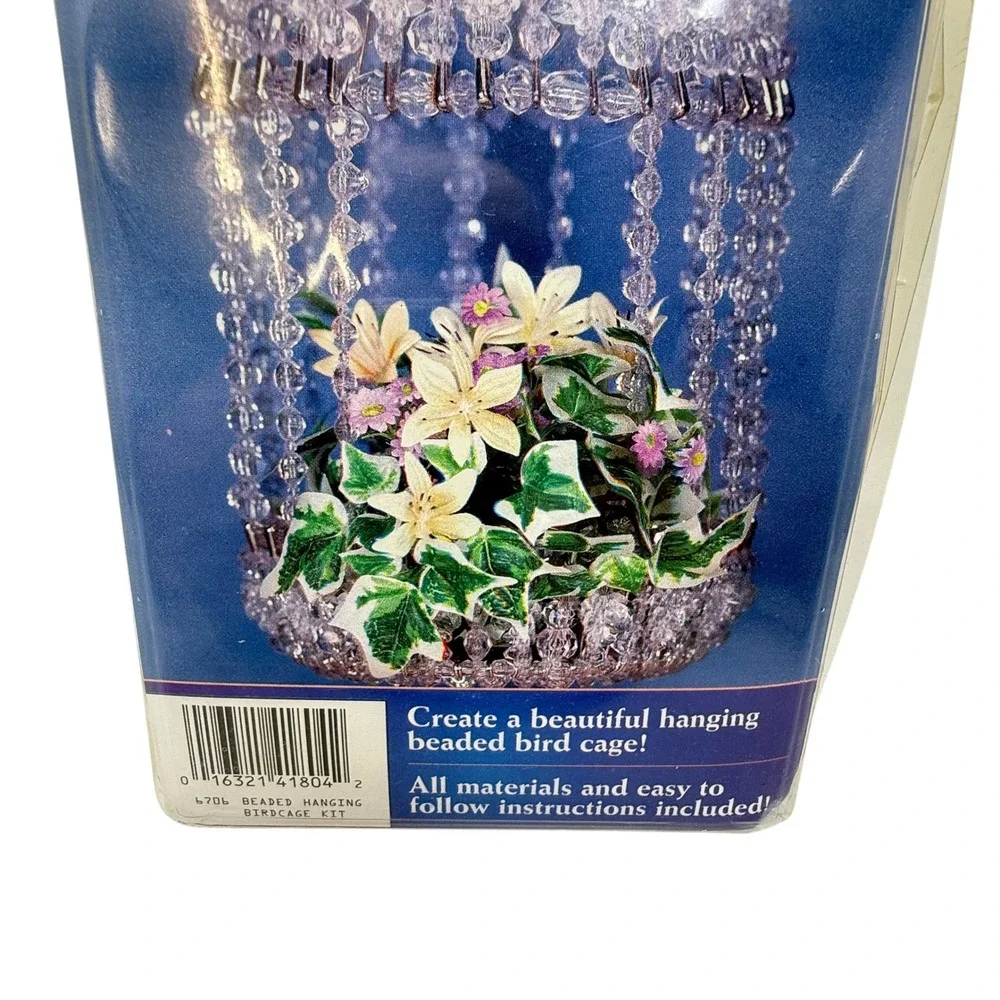 New CCA Beaded Bird Cage Kit #6706  Hanging Bird Cage Kit Beads Safety Pins